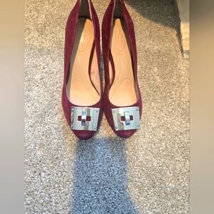 Rockport Burgundy Heels with Silver Accents